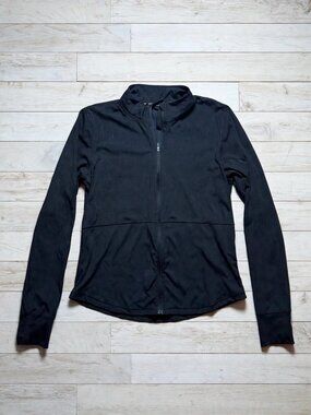 Spyder Active Black Ribbed Full Zip Jacket M M
